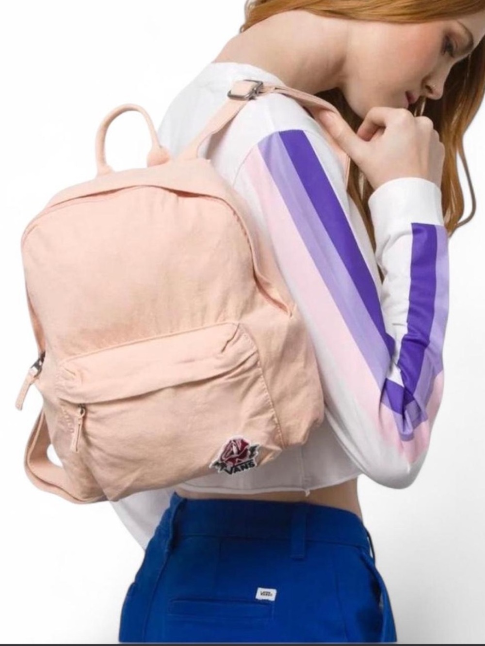 🌹VANS MINI PINK BACKPACK WITH ROSE PATCH🌹
